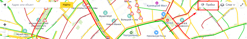 Liiklusummikud Moskvas veebis nüüd Yandexi kaartidel